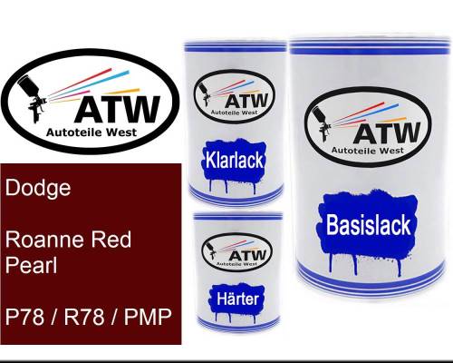 Dodge, Roanne Red Pearl, P78 / R78 / PMP: 500ml Lackdose + 500ml Klarlack + 250ml Härter - Set, von ATW Autoteile West.